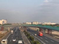 跨G60匝道橋完成吊裝，文翔路匝道工程計劃明年6月底完工